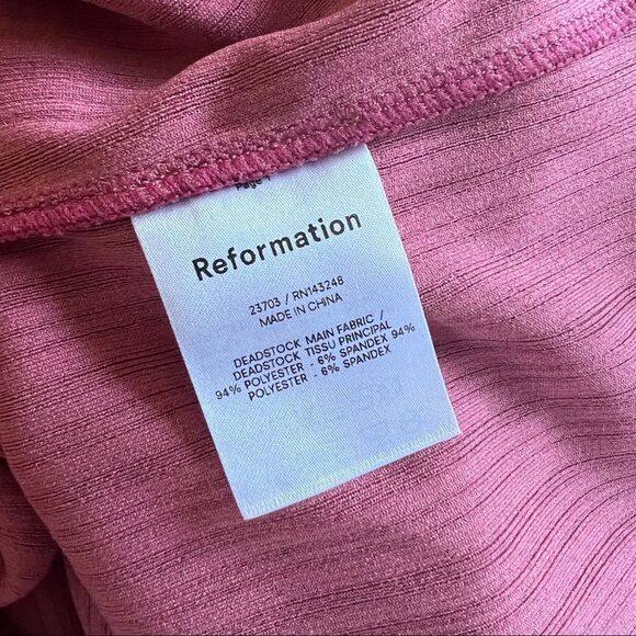 Reformation Ribbed Benedict Long Sleeves Midi Dress in Rust Large MSRP $148 - Picture 10 of 10